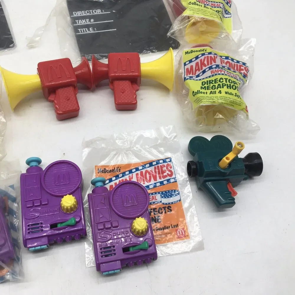 1993 McDonald's Makin' Movies Happy Meal Toy Set Director's Megaphone Camera